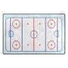 Ice Hockey Rink in Blue Tones and Red Graphic Outline Kids Rugs, Abstract Sports Field Large Bedroom Carpet, Protect Flooring for Decor Teen Boys Room Floor Lounge Nursery, 3ft x 6ft view 3