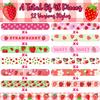 YYMYMGJ 48PCS Strawberry Party Favors Slap Bracelets Berry First Birthday Party Supplies Decorations for Baby Shower Sweet 1st Birthday Party view 3