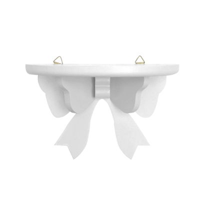 MARURY Wooden Floating Shelf Wall Mounted, Nordic Style Semicircle Storage Shelf for Wall, Decoration Shelves for Bathroom, Bedroom, Kitchen, Living Room Display (Color : White)