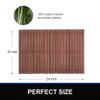 Bamboo Bath Mat Bathroom Rugs Floor Wood Shower Bathtub Waterproof Non Slip Accessories 16x24 Inch Easy to Clean, Walnut Bamboo, 1 pc view 2