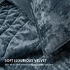 EVERGRACE Luxury Velvet Quilt King Size, Ultra Soft Wave Crushed Velvet Bedding Set, Lightweight Quilted Comforter Set for All Season, Oversized Bedspread Coverlet with 2 Shams, Stormy Blue view 4