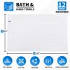 HOMERHYME Hand Towels, 12 Pack 25''*15'' White Microfiber Kitchen Bathroom Hand Towels, All-Purpose Quick Dry Lint Free Soft Absorbent Bulk Checkered Washcloth Bath Towels for Travel Gym Hotel view 2