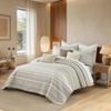 BCOTTOND King Quilt Set, 100% Cotton Boho Quilt King Size Bohemian Striped Pattern Bedspread King Lightweight Quilt Bedding Set Comforter Set All Season, 3 Piece, Beige Gray view 2