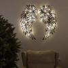 1/8 Angel Wings Metal Wall Art With LED Lights, Metal Angel Wings Modern Wall Sculpture, Removable Wings Home Decor Art for Bedroom for Indoor, Outdoor, Home, Living Room, Bedroom, Study, Offices view 3