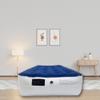 Greaton Medium Firm Air Mattress with Electric Pump, Waterproof Comfort Coil Technology Bed, Portable Multi-Purpose Sleeping Mattresses for Camping and Guest, 300lb Weight Capacity, Twin-14, Blue view 2