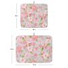 Spring Floral Dish Drying Mat for Kitchen Counter, Pink Peach Blossom and Green Leaf on Green Absorbent Reversible Dish Drainer Rack Mats for Coffee Bar Mats 18''x24'' 2 PCS view 3