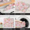 Spring Floral Dish Drying Mat for Kitchen Counter, Pink Peach Blossom and Green Leaf on Green Absorbent Reversible Dish Drainer Rack Mats for Coffee Bar Mats 18''x24'' 2 PCS view 4
