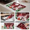 Christmas Gnomes Dish Drying Mat for Kitchen Counter, Winter Snowflake Xmas Tree Red Black Plaid Absorbent Reversible Dish Drainer Rack Mats for Coffee Bar Mats 16''x18'' 1 PCS view 4