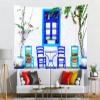 Loccor Greek Street Tapestry Traditional Blue Greece Street Savern Tapestry Wall Hanging Momma Mia Theme Birthday Party Decorations for Living Room Bedroom Dorm Home Decor 70x45inch view 2