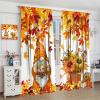 Autumn Gnome Kitchen Window Curtains,Rustic Farmhouse Fall Harvest Thanksgiving Pumpkin Maple Leaves Mushroom Print Home Window Drapes for Kids Boys Girls Bedroom Living Room,Orange 84x84in view 4