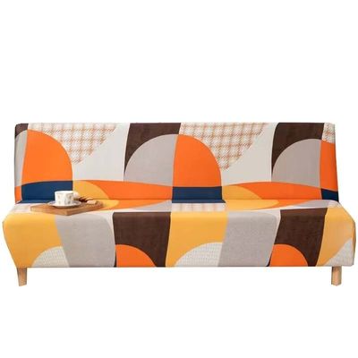 Stretch Armless Sofa Cover 2/3 Seater Futon Slipcovers Universal Armless Sofa Bed Cover Furniture Protector for Foldable Futon Armless Couch Cover with Elastic Bottom ( Color : #65 , Size : 120-150cm