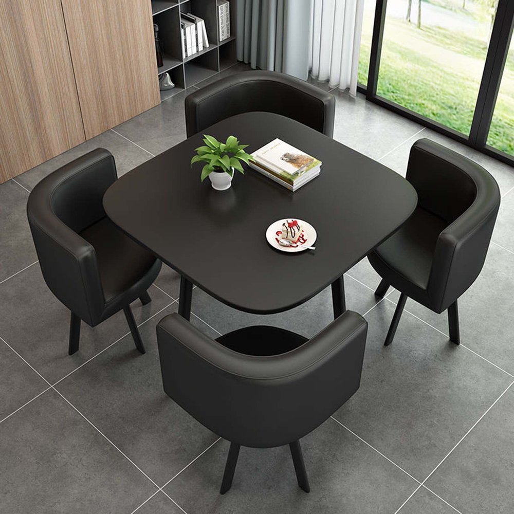 Gruytoie Small Round Coffee Table, Office Table, Reception Negotiation Table Dining Table and Chair Cafe Library Office Beauty Salon Table Living Room Upholstered Chair (20)