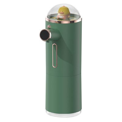 Automatic Foam Soap Dispenser for Kids, Waterproof Cute Shape Smart Touchless Foaming Hand Soap Dispenser, Infrared Sensor Rechargeable for Kitchen,Bathroom (Green)
