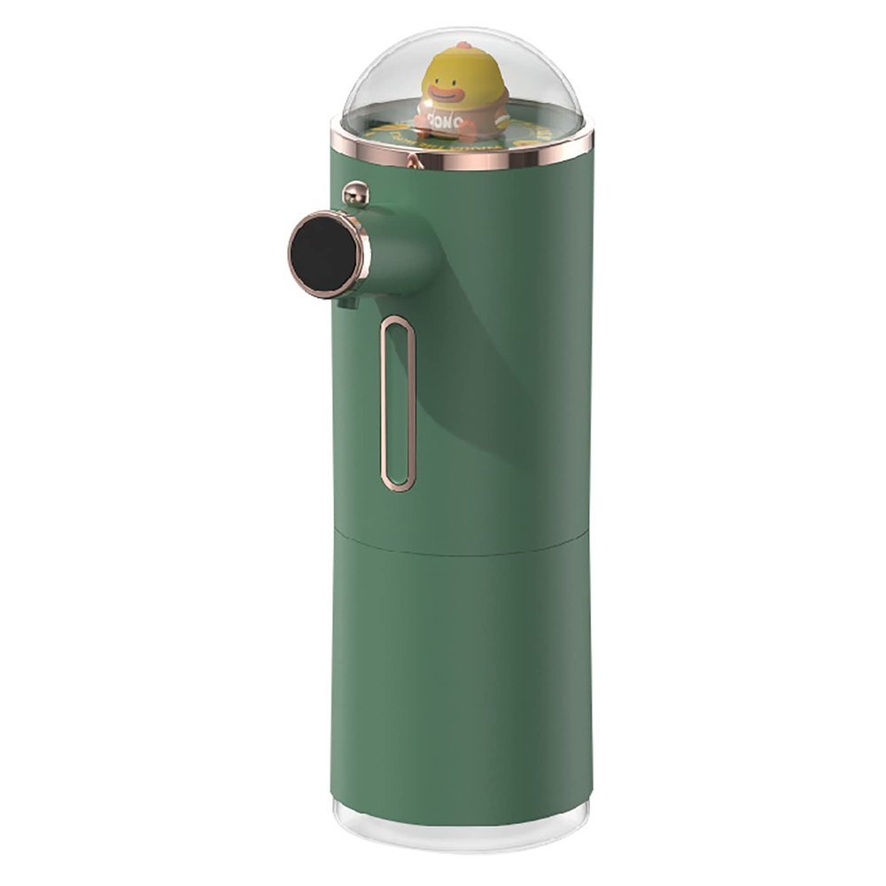 Automatic Foam Soap Dispenser for Kids, Waterproof Cute Shape Smart Touchless Foaming Hand Soap Dispenser, Infrared Sensor Rechargeable for Kitchen,Bathroom (Green)