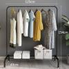 AZHANGYB Clothes Rack, Industrial Pipe Clothing Garment Rack On Wheels With Brakes, Heavy Duty Sturdy Metal Rolling Clothing Coat Rack Holder (A) view 2