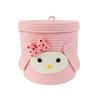 BOOMLATU Weave Rope Round Storage Basket with Lid,Cute Small Basket Idea for Organizing and Storing (Style 12) view 1