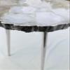 AANTHROPOLOGY By Rhea Rose Quartz Agate Organic Edge Side/Coffee Table (Silver - Finish), Diameter(14 inch) view 4