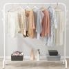 AZHANGYB Clothing Garment Rack with Shelves, Metal Cloth Hanger Rack Stand Clothes Drying Rack for Hanging Clothes, with Top Rod Organizer Shirt Towel Rack and Lower Storage Shelf (A) view 1