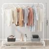 AZHANGYB Clothing Garment Rack with Shelves, Metal Cloth Hanger Rack Stand Clothes Drying Rack for Hanging Clothes, with Top Rod Organizer Shirt Towel Rack and Lower Storage Shelf (A) view 2