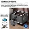 FZYUAN LED Nightstand with Wireless Charging Station USB Port Fingerprint Lock Bluetooth Speaker Modern Smart Bedside Tables Wooden End Side Table for Bedroom Living Room,Gray,3 Drawers view 4