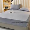FCLDESHOP Bedding Bed Sheets,Thick Brushed Solid Color Mattress Protector, Bedroom Hotel Mattress Topper, Fit 12"/30cm Deep Mattress,Green,200x220cm+30cm view 3