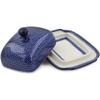 Polmedia Polish Pottery Butter Dish UNIKAT - Starry Night Pattern Handmade in Boleslawiec Poland by Ceramika Artystyczna + Certificate of Authenticity view 2