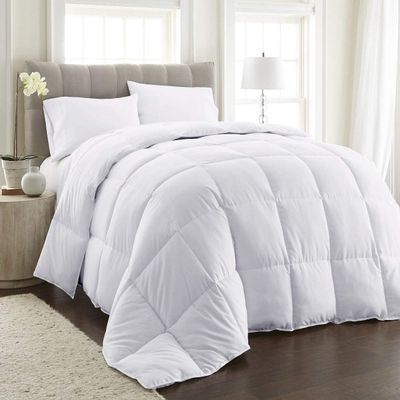 Texonic 100% Egyptian Cotton Full Size White 5 PC Comforter Set (1 Comforter + 4 PillowShams) Comfortable Soft Made Using Premium Quality Raw Materials (82 x 86) Inches