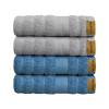 SKIITOON Quick-Dry Luxury Towels-4 Piece Set,Pure Cotton Towels 13X30 Inch,for Hotels,Spa,Home,Shower,High Terry Density,Strong Water Absorption,Perfect for Men,Lady (Color : Grey-Blue) view 1