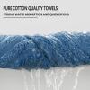 SKIITOON Quick-Dry Luxury Towels-4 Piece Set,Pure Cotton Towels 13X30 Inch,for Hotels,Spa,Home,Shower,High Terry Density,Strong Water Absorption,Perfect for Men,Lady (Color : Grey-Blue) view 3