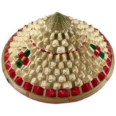 Angoily Hat Chinese Woven Cap Rustic Pineapple Hat Rice Farmer s Garden Fishing Stage Performance Cosplay Booth Photo Props for Hiking 32cm