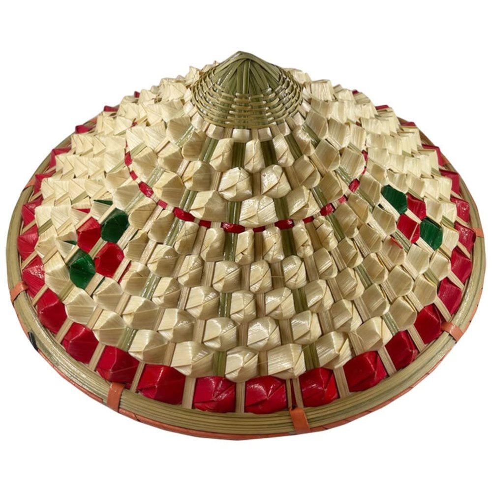 Angoily Hat Chinese Woven Cap Rustic Pineapple Hat Rice Farmer s Garden Fishing Stage Performance Cosplay Booth Photo Props for Hiking 32cm