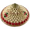 Angoily Hat Chinese Woven Cap Rustic Pineapple Hat Rice Farmer s Garden Fishing Stage Performance Cosplay Booth Photo Props for Hiking 32cm view 1