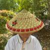 Angoily Hat Chinese Woven Cap Rustic Pineapple Hat Rice Farmer s Garden Fishing Stage Performance Cosplay Booth Photo Props for Hiking 32cm view 2