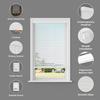 2 Inch Cordless Faux Wood Blind with Contemporary Valance - 37" W x 54" L - White, Over 900 Custom Sizes Starting at 19.97, Smooth Room Darkening Slats for Interior Windows by Lumino view 4