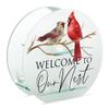 Elanze Designs Welcome to Our Nest Multicolor 7 x 8 Glass Tealight Holder view 1