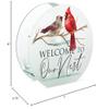 Elanze Designs Welcome to Our Nest Multicolor 7 x 8 Glass Tealight Holder view 2