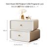 Smart Nightstand with Charging Station and Fingerprint Lock,de Table with Drawer,Modern Solid Wood Bedside Table,Upper 360 Rotatable,for Living Room,Sofa,Office Customizable (Color : 10.Dark Grey, view 2