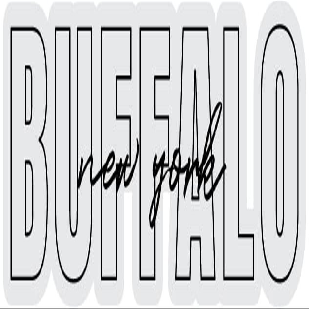 Buffalo New York Souvenir Vinyl Decal Sticker Clear Script Design 3 Inch