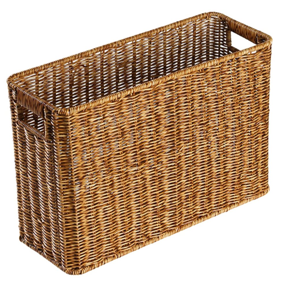 GANAZONO Woven Storage Basket Rattan File Organizer Wicker Basket Handles Storage Home Supplies