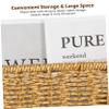 GANAZONO Woven Storage Basket Rattan File Organizer Wicker Basket Handles Storage Home Supplies view 3