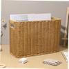 GANAZONO Woven Storage Basket Rattan File Organizer Wicker Basket Handles Storage Home Supplies view 4