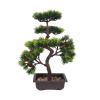 Artificial Bonsai Tree High-End Simulation Welcoming Pine Bonsai Green Plastic Green Plants Potted Desktop Fake Flower Set Home Decoration Maintenance Free view 1