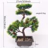 Artificial Bonsai Tree High-End Simulation Welcoming Pine Bonsai Green Plastic Green Plants Potted Desktop Fake Flower Set Home Decoration Maintenance Free view 2