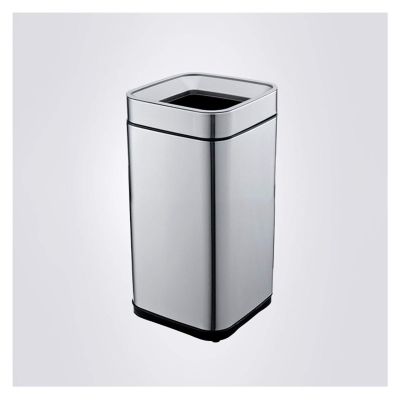 DYPASA Garbage Recycling Bin Square Uncovered Trash Can Household Living Room Bedroom Kitchen Garbage Bin Creative Simple Bathroom Stainless Steel Trash Can Kitchen Trash Can (Size : 25L)