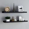 Gecheer Floating Wall Shelves, Set of 2 Black MDF 31.5 in Wall Mounting Shelves for Home Decor, Picture Frames, and Wall Art Display view 1