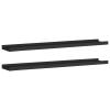 Gecheer Floating Wall Shelves, Set of 2 Black MDF 31.5 in Wall Mounting Shelves for Home Decor, Picture Frames, and Wall Art Display view 2