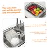 Angoily Over Sink Dish Rack Large White Multi-Hole Dish Drying Rack Kitchen Sink Drainer view 3