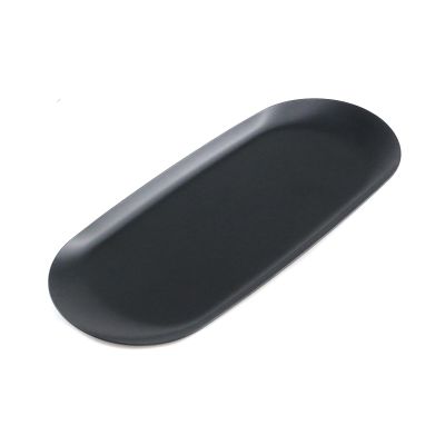 KUMGROT Candle Plate Stainless Steel Candle Tray Candle Holder Plate Decorative Small Bathroom Sink Vanity Trays Candle Dish for Jewelry Candle Trimmer (9 Inch Black)