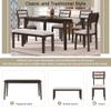 Nimaolt 60" Dining Table Set for 6, Classic Style Wood Dining Table with 4 Upholstered Dining Chairs & 1 Bench, 6 - Piece Dining Table and Chairs Set for Dining RoomKitechen view 2