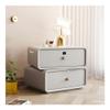 Smart Nightstand with Charging Station and Fingerprint Lock,de Table with Drawer,Modern Solid Wood Bedside Table,Upper 360 Rotatable,for Living Room,Sofa,Office Customizable (Color : 7light Gray, S view 1